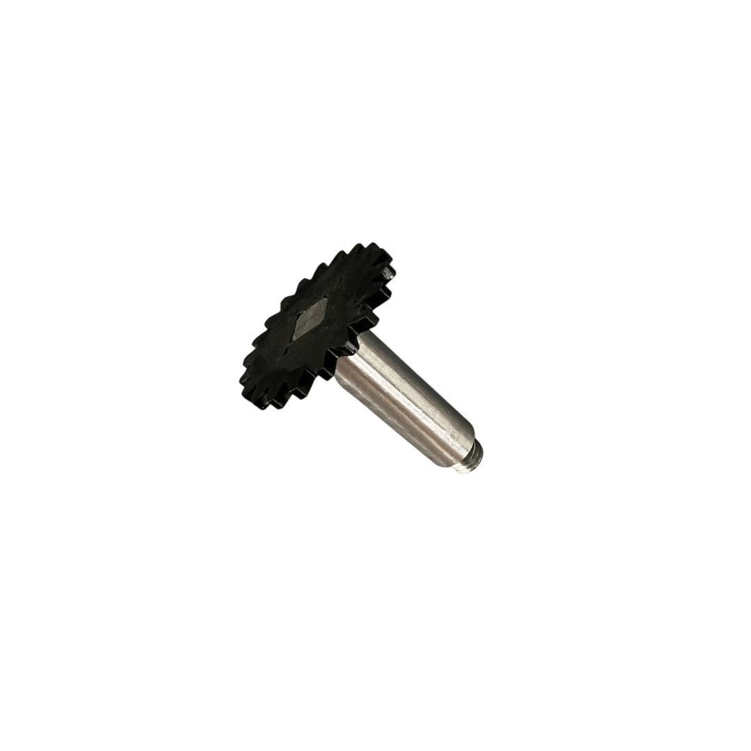 Ritzelachse für Hand-Allesschneider mit schwarzem Ritzel und Metallwelle