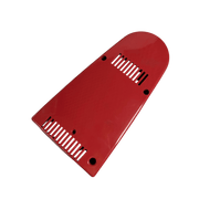 Roter Gehäusedeckel mit Lüftungsschlitzen und vier Montageöffnungen