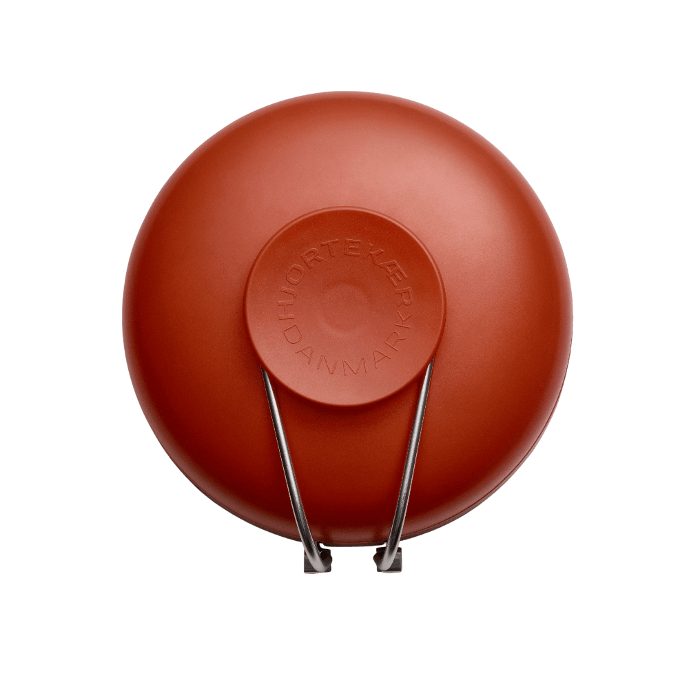 Wally Wand-Küchenwaage in rot mit geschlossenem Deckel
