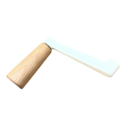 Crank arm without handle for universal slicer, beige with wooden handle